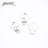 30pcs Antique silver color charms metal Bear pendant diy jewelry necklace 13*11mm D9302