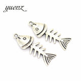 10pcs 3 color Antique Sliver animal fish Charm DIY metal charms for jewelry making 26*12mm D708