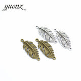 10pcs Bronze Tibetan Silver Antique Feather Charms Pendants For Bracelet Jewelry Making DIY Handmade 34*14mm D312
