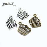 25 pcs Antique Silver color comb Charm Bracelet Necklace Jewelry Making Handmade DIY 19*13mm J366