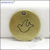10 Pieces/Lot 20mm*20mm Diy Jewelry Charm Round Disc Antique Bronze Charms