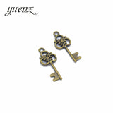 30 pcs Antique silver color key Charms Pendants For Necklace Bracelet Jewelry Making DIY Handmade 26*10mm O217