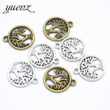 20pcs Antique Silver color Life Tree Charms Pendant For Jewelry Making Diy Bracelet Necklace Round Tree 19*16mm Q243