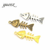 10pcs 3 color Antique Sliver animal fish Charm DIY metal charms for jewelry making 26*12mm D708