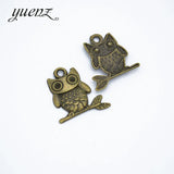 10pcs Antique Owl Charms pendant fit DIY bracelet necklace jewelry Making 25*23mm D168