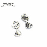 30pcs Antique Silver color Cat Charms Pendant fit Making Bracelets Jewelry Findings DIY Accessories 17*9mm D943