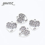 20 pcs Antique silver color Heart Life tree Charms Metal Pendant Diy Charms Jewelry Making 18*17mm A67
