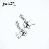 10pcs Bronze Tibetan Silver Plated ax Charms Pendant Jewelry Making Accessories DIY Crafts 28*17mm J213