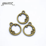 20pcs Moon Charms Antique Silver color Pendant Fit Necklace Jewelry Making Round Charm DIY Jewelry Accessories L622