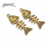 10pcs 3 color Antique Sliver animal fish Charm DIY metal charms for jewelry making 26*12mm D708