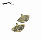 15pcs Metal Charms Antique Silver color Chinese Fan Charms Pendant For Jewelry Findings DIY Crafts 25*17mm J115