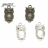 10pcs Antique Silver color Alloy Owl Charms For Jewelry Making DIY Bracelet Necklace Handmade Accessories 27*13mm D102