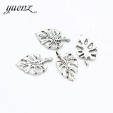 30 pcs Tree leaf Charms Antique Silver color Metal Pendant For Bracelets Necklace Jewelry Making 21*13mm Q363