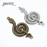 4 pcs Antique silver color snake Charm Pendants for Bracelet Necklace Jewelry Accessories Diy Jewelry Making 51*24mm D9279