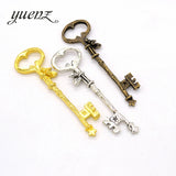 3 pcs 3 colour Antique silver Plated key Charm Pendants for Jewelry Making DIY Accessories Jewelry Findings 76*21mm O203
