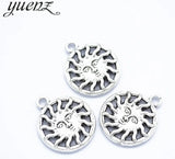 10pcs Sun Charms Antique Silver color Pendant Fit Bracelet Necklace Jewelry Making DIY Jewelry Accessories 20*17mm L216