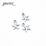 40 pcs Starfish Charm for Necklace Bracelet Jewelry Making Trendy Antique Silver color Charms Metal Pendants 13*10mm D7105