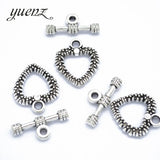 10 set  Antique Silver Heart-shaped OT Toggle Clasp Metal Fastener Bracelet For Jewelry Making DIY Accessories  V203