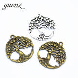 4pcs Life Tree Charms Antique Silver color Metal Pendant For Jewelry Making Bracelet Necklace Round Tree 33*30mm Q244