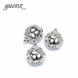 10 pcs Antique Silver color Bird nest Charm Pendant Bracelets Necklace Jewelry Findings Accessories Making 19*15mm D613