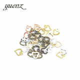 100pcs 6Color Fashion Hearts Charms Metal Pendants for Jewelry Making Necklace Bracelet Jewelry Findings 10*8mm A48