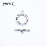 10 set Antique Silver Round-shaped OT Toggle Clasp Metal Fastener Bracelet For Jewelry Making DIY Accessories V214