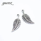 20 pcs Antique Silver color Tree leaf Charms Pendant Bracelets Necklace Jewelry Making Findings Accessories 31*11mm Q372
