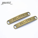 10pcs Metal Antique Silver color Letter Believe Charms Pendant For Necklace Bracelet Jewelry Making 50*9mm S251