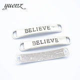 10pcs Metal Antique Silver color Letter Believe Charms Pendant For Necklace Bracelet Jewelry Making 50*9mm S251