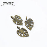 30 pcs Tree leaf Charms Antique Silver color Metal Pendant For Bracelets Necklace Jewelry Making 21*13mm Q363