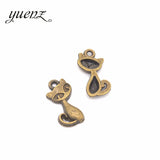 30pcs Antique Silver color Cat Charms Pendant fit Making Bracelets Jewelry Findings DIY Accessories 17*9mm D943