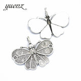 5 pcs Antique Silver color Butterfly Charms Metal Charm Pendant Necklace Jewelry Hand made 32*41mm D284