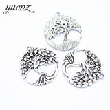 4pcs Life Tree Charms Antique Silver color Metal Pendant For Jewelry Making Bracelet Necklace Round Tree 33*30mm Q244
