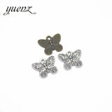 25pcs Charms Metal Butterfly Jewelry Making Bronze Tibetan Silver Plated Antique Pendants DIY Handmade Craft 17*14mm D234