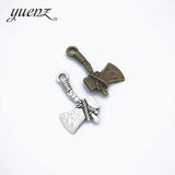 10pcs Bronze Tibetan Silver Plated ax Charms Pendant Jewelry Making Accessories DIY Crafts 28*17mm J213