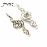 6pcs Snake Charms Metal Pendants for Jewelry Making Bracelet Necklace Jewelry Findings Handmade Crafts 47*15mm D910