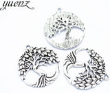 4pcs Life Tree Charms Antique Silver color Metal Pendant For Jewelry Making Bracelet Necklace Round Tree 33*30mm Q244