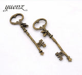 3 pcs 3 colour Antique silver Plated key Charm Pendants for Jewelry Making DIY Accessories Jewelry Findings 76*21mm O203