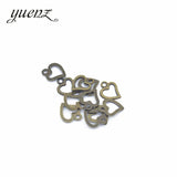 100pcs 6Color Fashion Hearts Charms Metal Pendants for Jewelry Making Necklace Bracelet Jewelry Findings 10*8mm A48