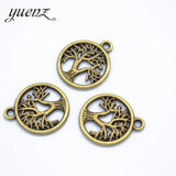 20pcs Antique Silver color Life Tree Charms Pendant For Jewelry Making Diy Bracelet Necklace Round Tree 19*16mm Q243