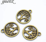 20pcs Antique Silver color Life Tree Charms Pendant For Jewelry Making Diy Bracelet Necklace Round Tree 19*16mm Q243