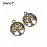 10pcs Antique silver color Metal life Tree Charms DIY Fashion Handmade Pendant Charms for Jewerly Making 23*19mm Q252