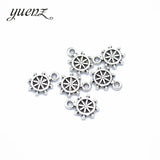 50 pcs Antique Silver color Charms Metal Rudder Charm Pendant bracelet necklace Jewelry Making 12*9mm H56
