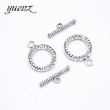 10 set Antique Silver Round-shaped OT Toggle Clasp Metal Fastener Bracelet For Jewelry Making DIY Accessories V214