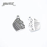 25 pcs Antique Silver color comb Charm Bracelet Necklace Jewelry Making Handmade DIY 19*13mm J366