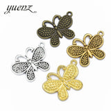 10pcs Antique silver color Metal butterfly Charms Retro DIY Fashion Handmade Pendant Charms for Jewerly Making 29*20mmD290