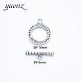 10 set Antique Silver Round-shaped OT Toggle Clasp Metal Fastener Bracelet For Jewelry Making DIY Accessories V214