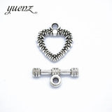 10 set  Antique Silver Heart-shaped OT Toggle Clasp Metal Fastener Bracelet For Jewelry Making DIY Accessories  V203