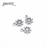 50 pcs Antique Silver color Charms Metal Rudder Charm Pendant bracelet necklace Jewelry Making 12*9mm H56