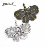 5 pcs Antique Silver color Butterfly Charms Metal Charm Pendant Necklace Jewelry Hand made 32*41mm D284